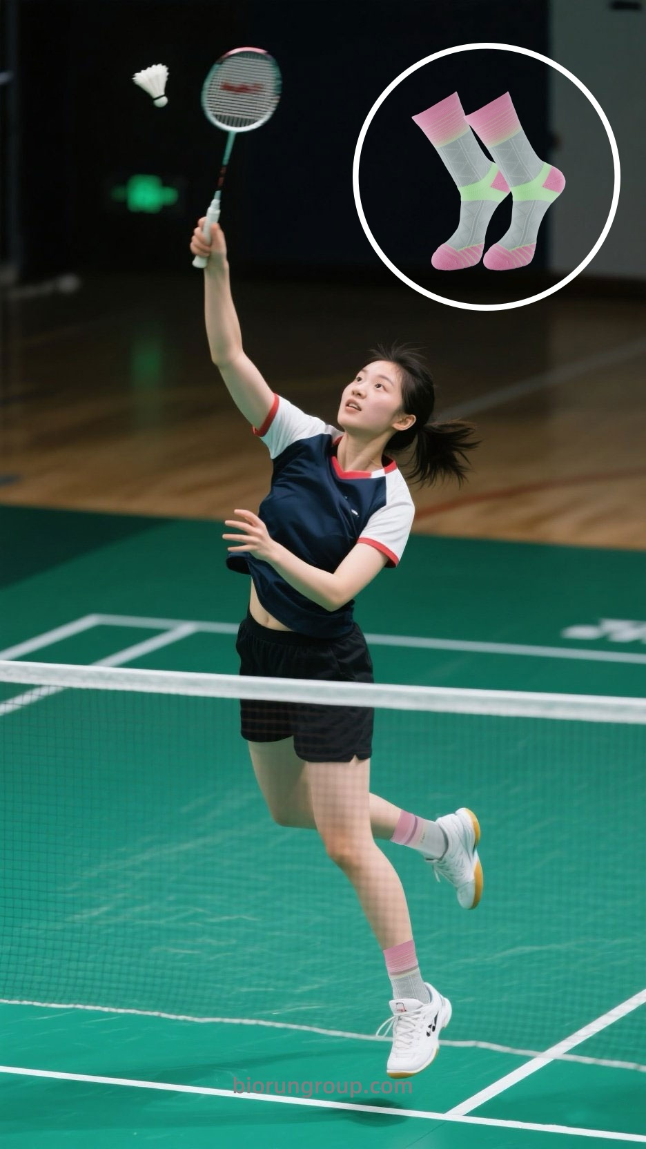 柏润专业羽毛球袜